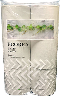 56471 ECOREA トイレットペーパー130m芯無24ロール(別途送料) 1箱