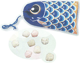 34191 松本製菓 こいのぼり〈青〉あられ 30g