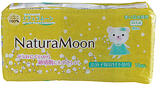 49447 G-Place ナチュラムーン・ナプキン多い日昼用(羽なし)23.5cm 18個