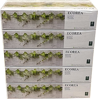56472 ECOREA ボックスティッシュペーパー150組×60(別途送料) 1箱